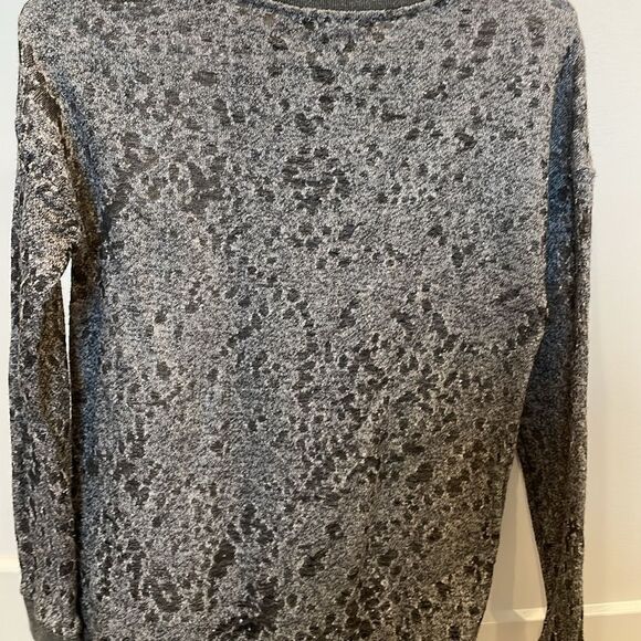 Women's Gray Distressed Sheer See-Through Sweater S - Picture 5 of 5